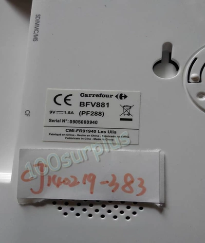 Carrefour BFV881 Цифровая фотомама -кадра нет аксессуаров