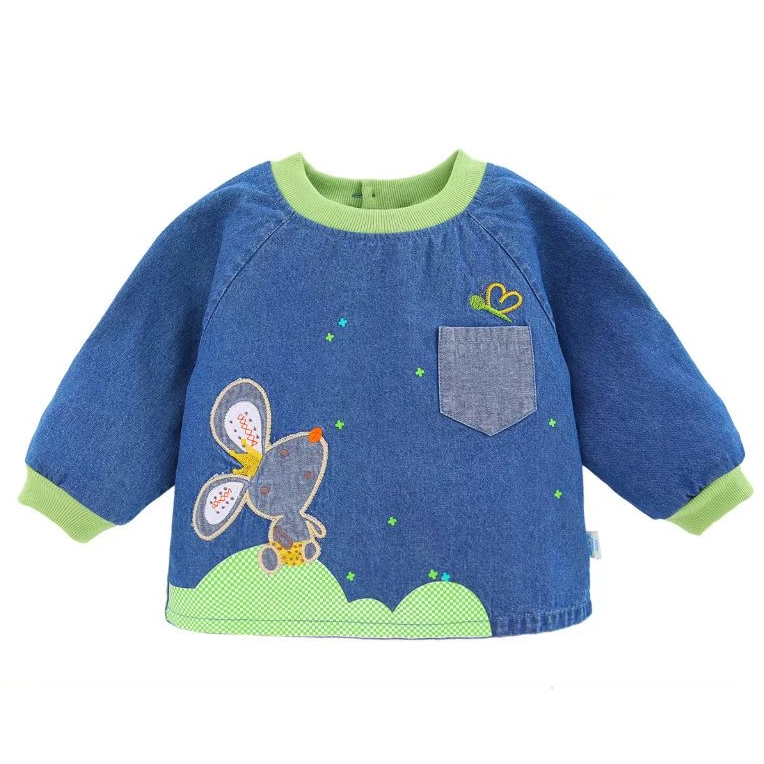 Aobeimei baby pure cotton denim spring and autumn reverse clothing