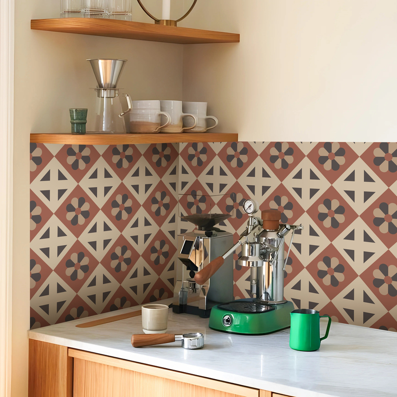 Retro Brown-Red Kitchen and Bathroom Renovation DIY Anti-Oil Stain Self-Adhesive Waterproof Thickened Removable Imitation Tile Stickers Retro Brown-Red Kitchen and Bathroom Renovation DIY Anti-Oil Stain Self-Adhesive Waterproof Thickened Removable Imitation Tile Stickers