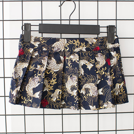 七了个三 超短裙mini百褶裙性感可爱小裙子幸运锦鲤印花短裙-tmall.com天猫