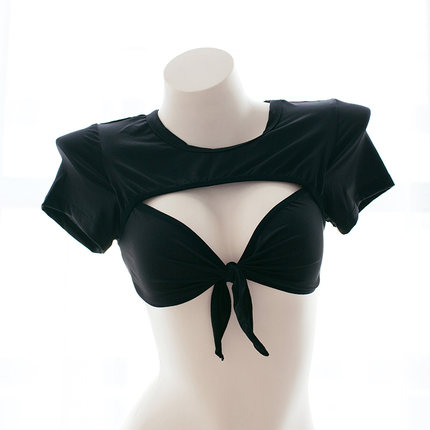 七了个三 黑色超短T恤镂空绑带上衣工口半乳T恤性感情趣开胸上衣-tmall.com天猫 七了个三 黑色超短T恤镂空绑带上衣工口半乳T恤性感情趣开胸上衣-tmall.com天猫