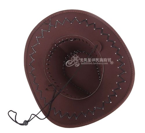 Западная ковбойская шляпа, прерийная дорожная солнцезащитная шляпа для мужчин и женщин, летняя крутая шляпа, монгольская искусственная кожа, дышащая шляпа с головой коровы, шляпа с большими полями