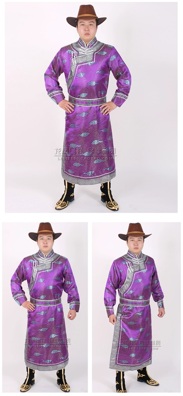 Của nam giới quần áo Mông Cổ truyền thống Mông Cổ robe thiểu số trang phục múa áo choàng Xiangyun của nam giới quần áo Mông Cổ áo nam