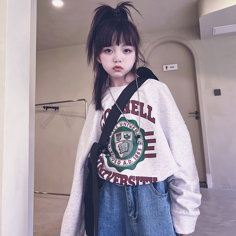 Cold bridesmaids customize the male and female CUHK European and American wind pure cotton thin weavewear long sleeve blouses street dance to serve parent-child