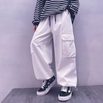 Cold bridesmaids custom autumn and winter men and women high-order tooling long pants loose casual street dance performance 100 lap pants