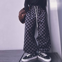 Cold bridesmaids Custom men and women Cavet Chessboard G Sports Pants Loose Students Casual Long Pants Warm Parent-child Pants