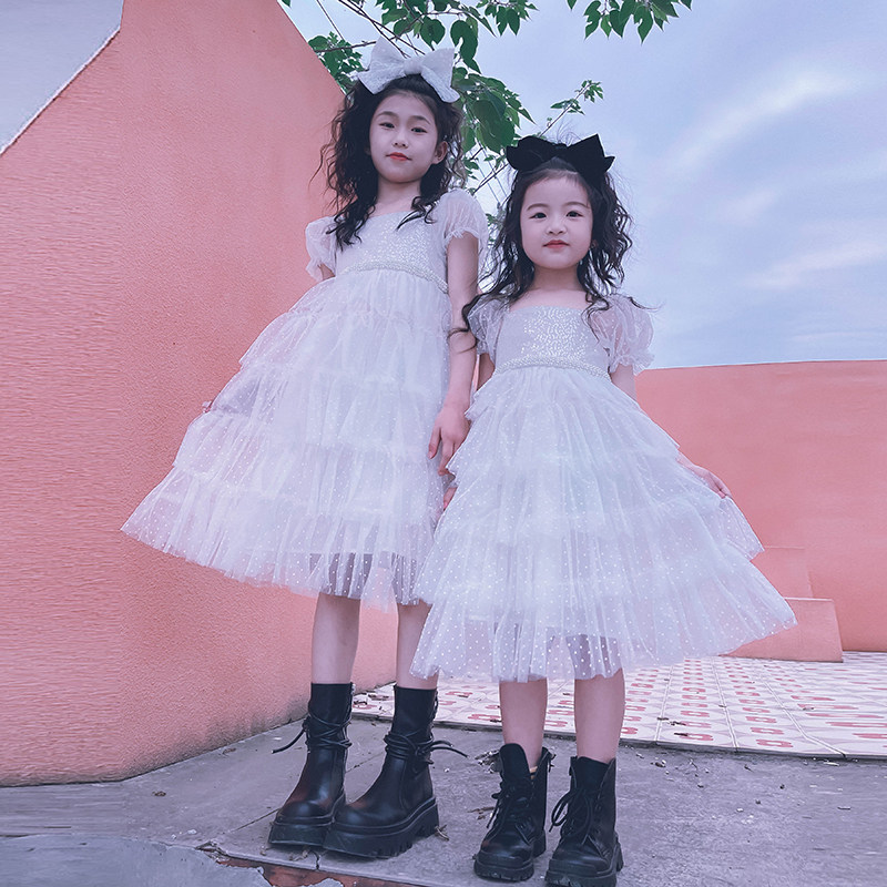 Cold Pussy Custom Girl Baby Princess Dress Birthday Dress Elegant Walking Show Skirt 61 Children's Festival Yarn Dress