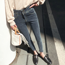 (Can not be reported)jeans womens spring 2019 new net red Korean version of the ultra-high waist abdominal stretch thin