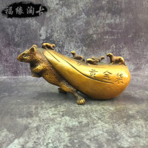 Pure copper money mouse Gold Kangaroo ornaments mouse five rats Fortune Fortune