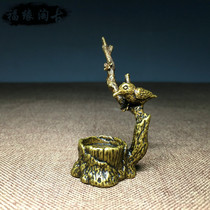 Antique pure copper tea tray incense eyebrows magpies plum meditation tea ceremony Home Office creative ornaments