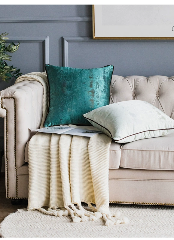 Mỹ đệm màu rắn Bắc Âu hiện đại kết cấu da lộn sofa nhiều màu phòng khách phòng ngủ mô hình văn phòng gối - Trở lại đệm / Bolsters