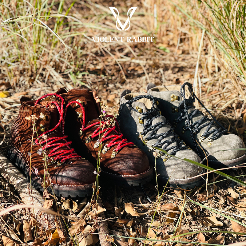 Vr Rabbit Sandwich Sole Mountain Work Boots for Men, Washed and Distressed Cfs Suede Leather Handmade Goodyear Outdoor Shoes