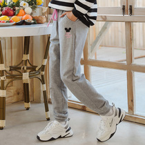  Girls  sports pants spring and autumn 2021 new Korean version of Western style middle and large childrens loose casual pants spring wear 12 years old