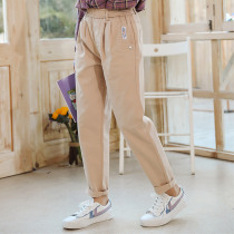 Girls  pants spring and Autumn 2021 spring and autumn Korean version of Western style middle and large children loose casual harem pants thin outer wear 12 years old