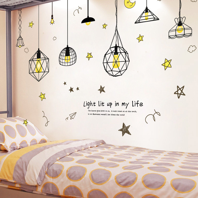 Eurostyle Chandelia Wall Sticker Bedroom Sofa Room Bedside Wall Stickler Drawing Room TV Background Wall Decoration Self-Glued