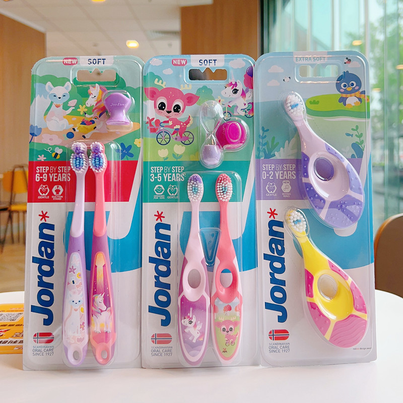 Norway imports Jordan baby baby soft hair brush 0-1-2-3 - 5 years old training toothbrush