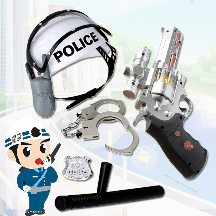 Trẻ em chơi nhà thiết bị cảnh sát giao thông phù hợp với lính cứu hỏa Sam đồ chơi mẫu giáo đạo cụ biểu diễn mũ bảo hiểm Halloween búp bê đồ chơi