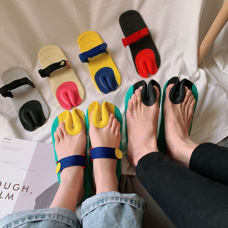 Big Female Toe Valgus Slippers Non-Slip Comfortable Breathable Split Toe Trendy Slippers for Men and Women Lazy Toe Hallux Valgus Correction Shoes