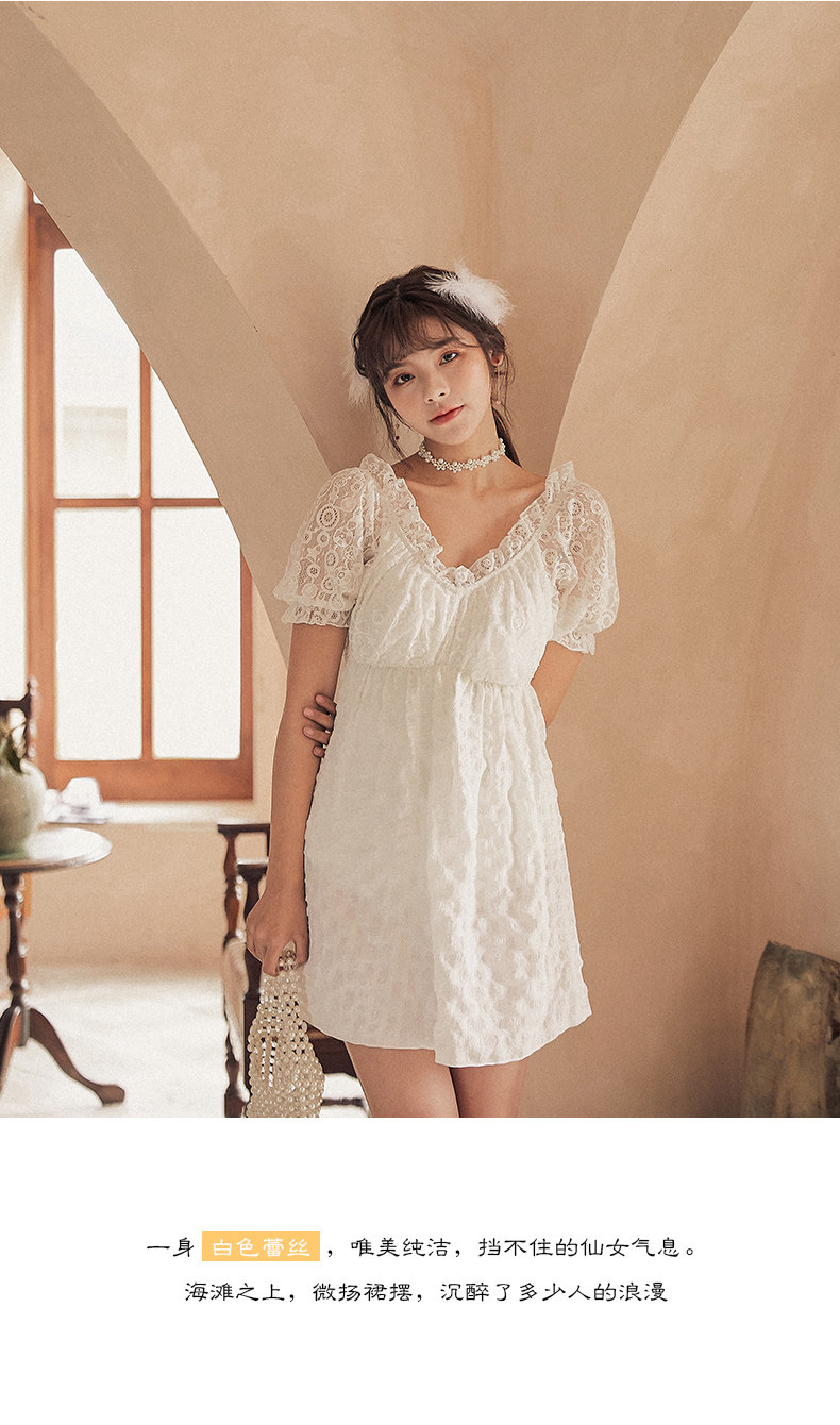 日常可穿，多款任选：派觉 女士 显瘦ins风蕾丝泡泡袖度假泳装 29.9元起包邮 值值值-买手聚集的地方