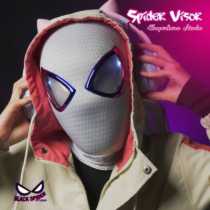 Gwen Spider-Man Headgear Touch Luminous Eyes Movable Electric Cos Mask Creative Birthday Gift for Adults