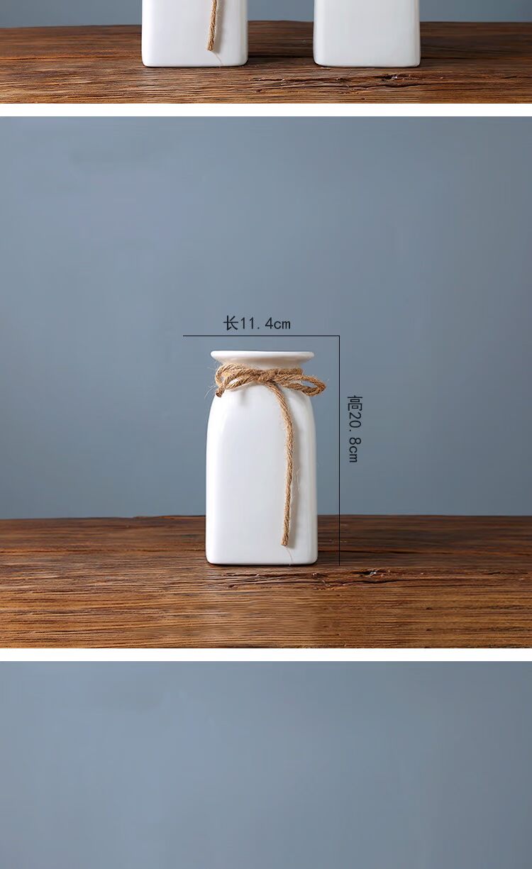 Bình gốm lớn màu trắng đơn giản hiện đại sáng tạo Bắc Âu in nhỏ thủy canh tươi chai hoa cắm hoa cắm bình hoa khô - Vase / Bồn hoa & Kệ chậu cây thông minh