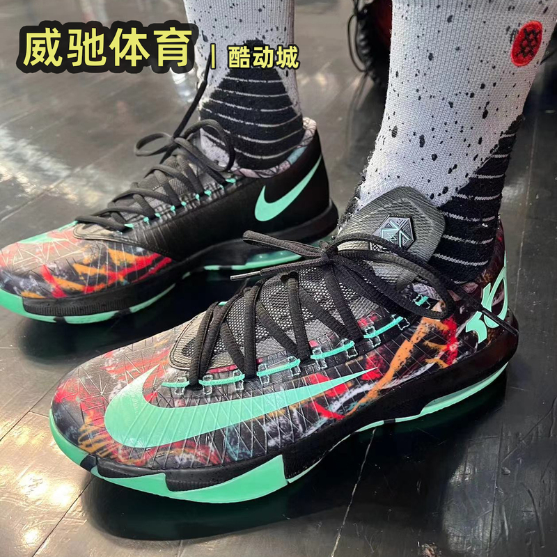 Nike Kd 6 Durant 6Th Generation All-Star Black and Green Men's Practical Sports Basketball Shoes Fq8356-900