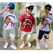 Japan BAPE Tide brand summer shark cotton big boy girl baby Foreign short sleeve t-shirt