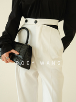 ROEYWANG2021 early spring jin mouth suit fabric design sense straight straight tube suit pants casual pants