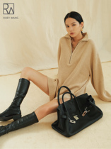 ROEY WANG all Australian wool ins fashionable loose long thick pullover sweater