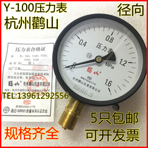 HANGZHOU HESHAN ORDINARY PRESSURE GAUGE Y-100 RADIAL AXIAL WATER OIL AND GAS TABLE 1 6 2 5MPA Guanshan Y-100Z