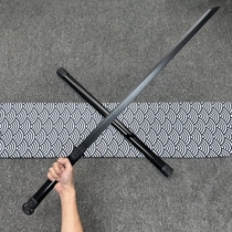Ring-headed wooden sword Tang Hengdao with sheath painted by bad people buried in the scabbard straight knife bamboo sword wooden sword samurai blade toy knife