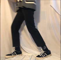 Fat sister 2021 new autumn and winter velvet plus size jeans womens pants straight loose womens high waist thin tide