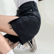 Breaking hole denim shorts womens loose high waist show thin pants children fat sister size womens summer 2021 New Tide