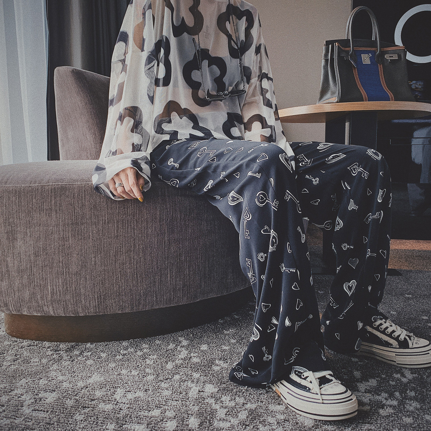 Fat Sister 2022 Spring New Big Size Dress Loose Fit For Hip Thigh Thick Pants Children Wide-legged Pants Slim Tide