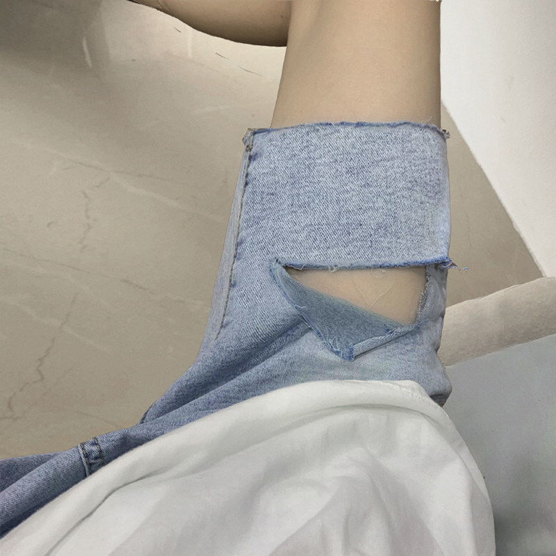 Fat sister 2022 summer new large size women's clothing suitable for crotch wide thigh thick pants women's loose denim shorts