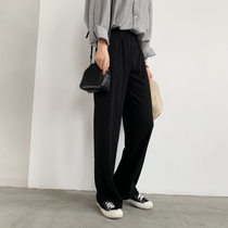 Large size womens spring new pants suitable for fat sister crotch thick thighs Womens high waist loose hanging wide leg pants