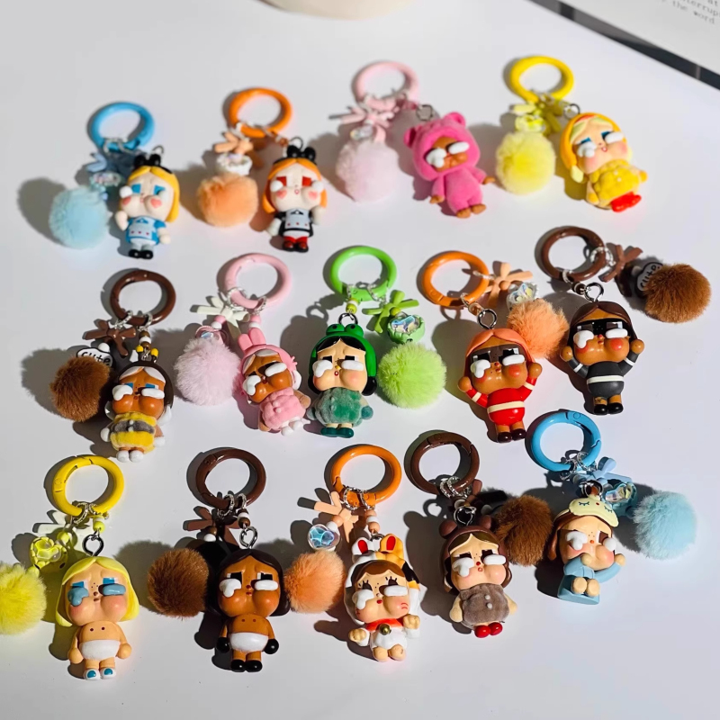 Crybaby Crying Baby Tears Factory Series Figurines Cute Keychain Pendant Phone Chain Ornament