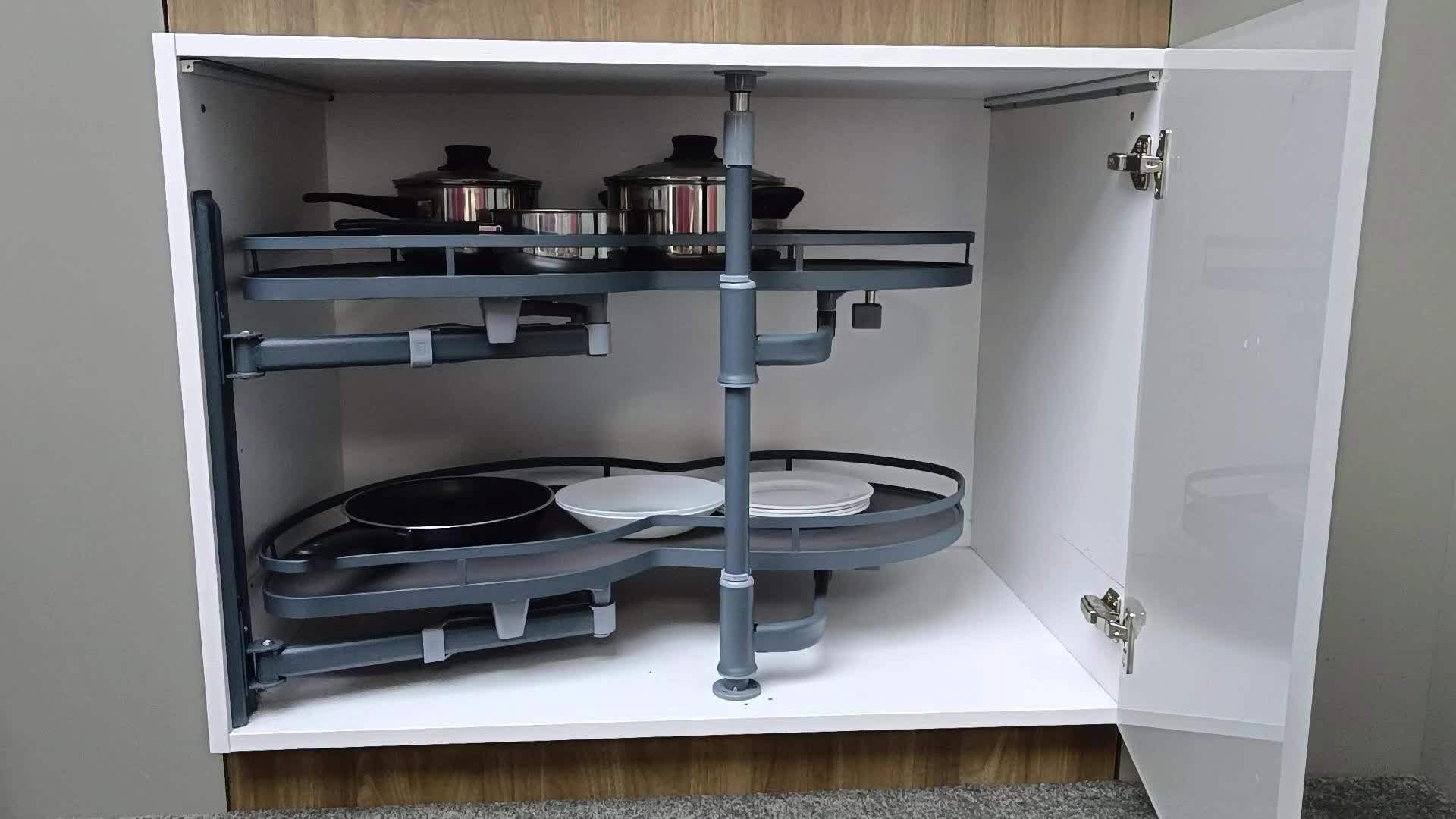 Multifunctional Kitchen Storage Rack Swing Basket Blind Corner Pull Out