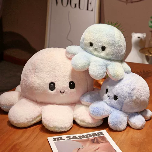 Двусторонная эмоциональная плюшевая игрушка, кукла для рыбалки, популярно в интернете, осьминог