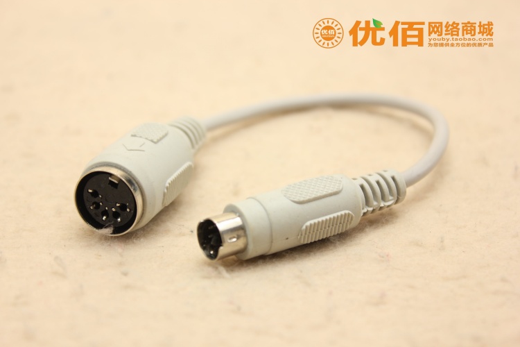 PS2 large turning small revolution mother-to-mother keyboard sliding mouse round head switching line adapter old-style AT