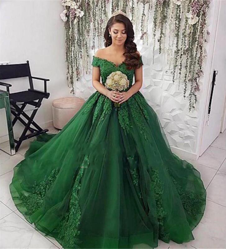 A Line Ball Gown Green Lace Appliques Wedding Dress Green Wedding Dress A Line Ball Gown Green Lace Appliques Wedding Dress Green Wedding Dress