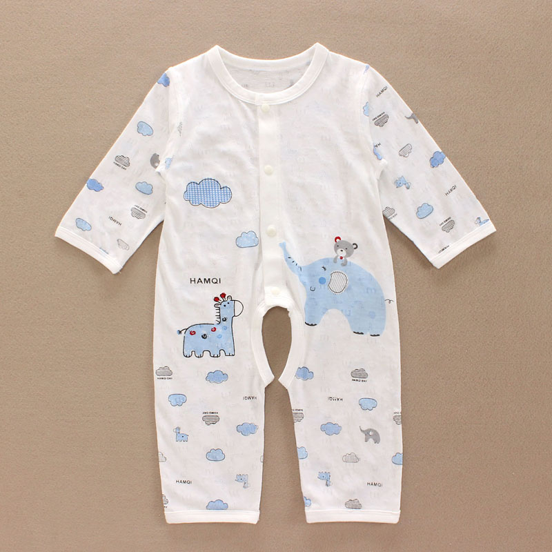 Đầu mùa hè, Hamidchi bé sợi tre mỏng rỗng mở 裆 Ha Yiqi Mickey bé không xương jumpsuit romper