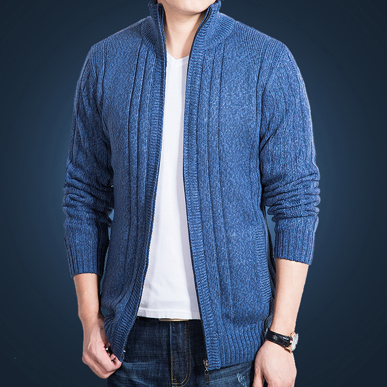Áo len nam dày len áo len lỏng đan cộng với nhung ấm áp áo len trung niên cha áo len áo unisex