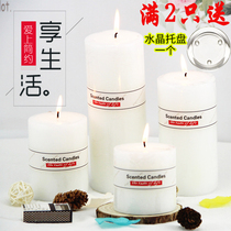 European Scented candle Romantic scented candle set White smoke-free essential oil Wedding hotel smoke-free large thick candle