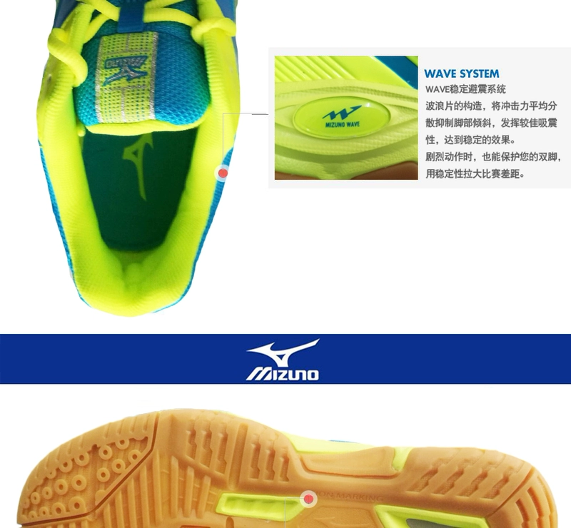 Wuzhou thể thao Mizuno Mizuno giày cầu lông nam RX2 sốc hấp thụ giày trượt giày nữ chính hãng