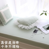 Nordic style solid color Cotton bay window mat custom shaped high density sponge tatami mat window sill card seat mat