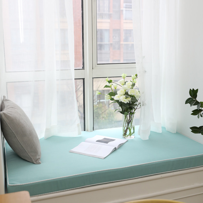 Nordic Powder Pure Color Cotton Hemp Floating Window Mat Set For High Density Sponge Tatami Mat Special Window Table Card Seat Cushion