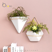 Nordic creative living room wall hanging plant Wall Wall flower pot background wall soft decoration green plant pendant