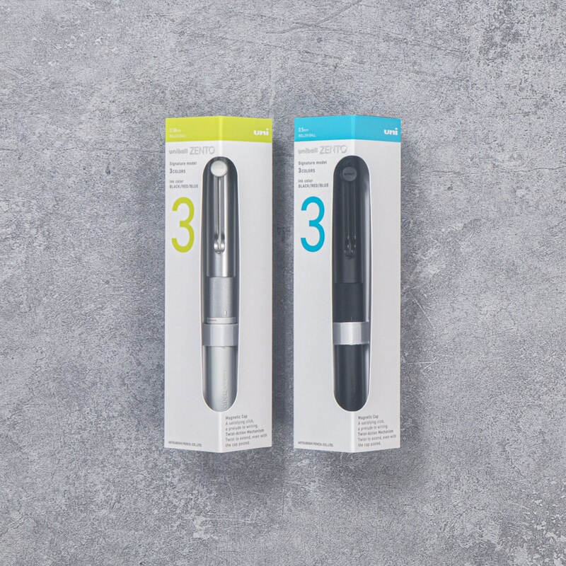 Mars Polymer Japan Mitsubishi Uniball Zento Magnetic 3-Color Cap-Off Metal 0.38/0.5mm Gel Pen