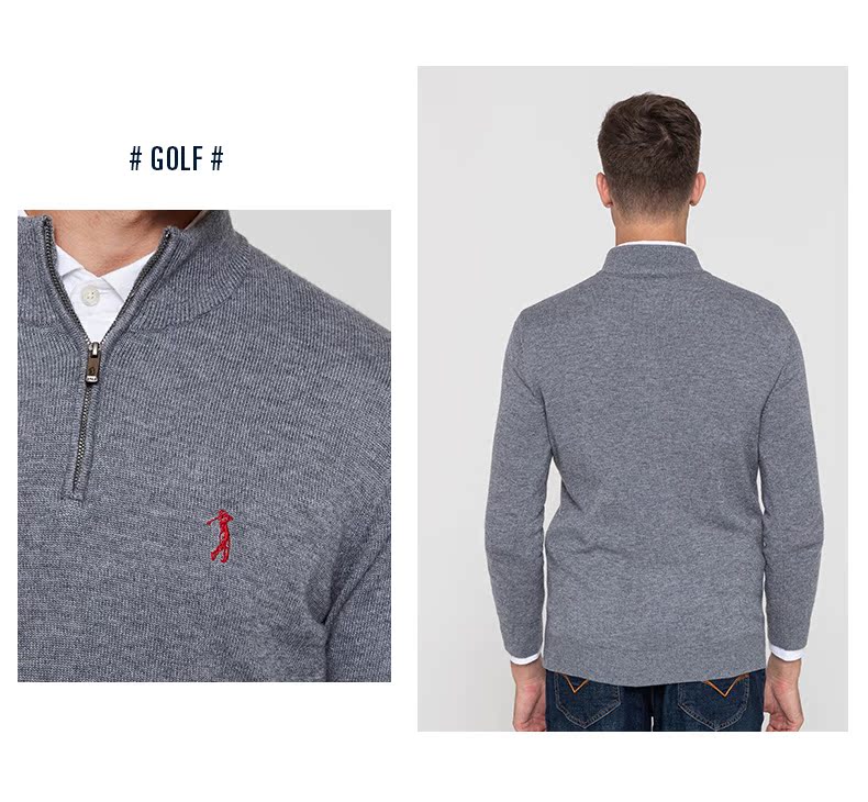 美国 GOLF 男士羊毛混纺 立领针织衫 图7